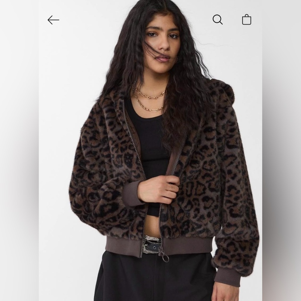 SHEEPSKIN EFFECT HOODED JACKET BRAND NEW